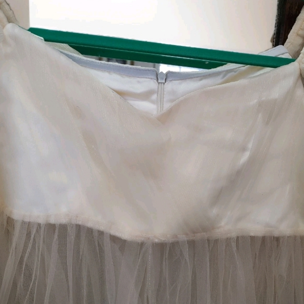 Maternity Photoshoot Gown Tulle Sheer Illusion Soft Feminine Light Blush S/Med - Picture 5 of 13